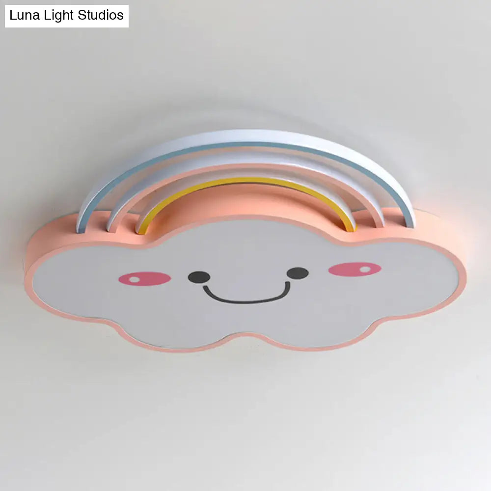 Contemporary Pink Rainbow & Cloud Led Ceiling Lamp - Acrylic Flushmount Light
Note: Seo Optimization