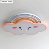 Contemporary Pink Rainbow & Cloud Led Ceiling Lamp - Acrylic Flushmount Light
Note: Seo Optimization