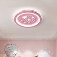 Contemporary Pink Round Flush Ceiling Light With Star Pattern - Led Acrylic Mount Lighting For