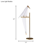 Contemporary Plastic Birdie Table Lamp With Gold Finish - Stylish Lighting For Living Room