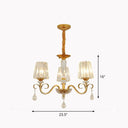 Contemporary Prismatic Crystal Cone Hanging Lamp With Droplet Decorations 3 / Gold