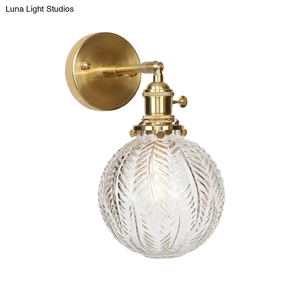 Contemporary Prismatic Glass Wall Sconce With Geometric Design - Brass Mount Light Fixture