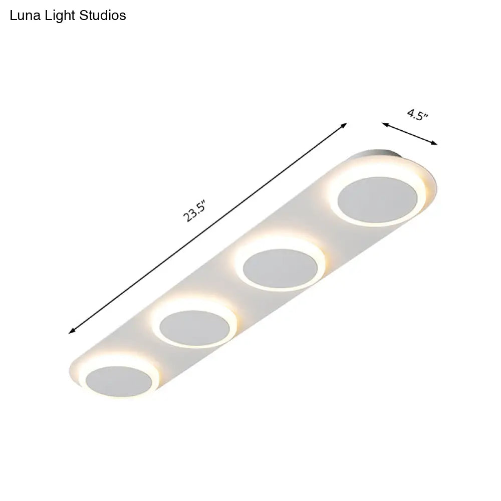 Contemporary Rectangular Acrylic Flush Mount Lamp - 3/4/5 Lights Bedroom Lighting In Warm/White