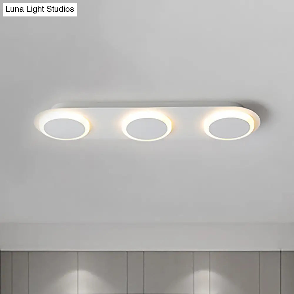 Contemporary Rectangular Acrylic Flush Mount Lamp - 3/4/5 Lights Bedroom Lighting In Warm/White