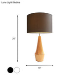 Contemporary Resin Teardrop Night Light Table Lamp With Round Fabric Shade