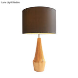 Contemporary Resin Teardrop Night Light Table Lamp With Round Fabric Shade