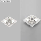 Contemporary Ribbed Crystal Clear Led Flush Mount Ceiling Light With Flared Design