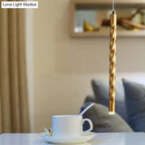 Contemporary Rope Shape Mini Pendant Lamp - Modern Metal Design With Gold Finish For Stair Kitchen