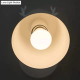 Contemporary Rotatable Antler Wall Sconce - White Metal 1-Light Lamp For Hallways
