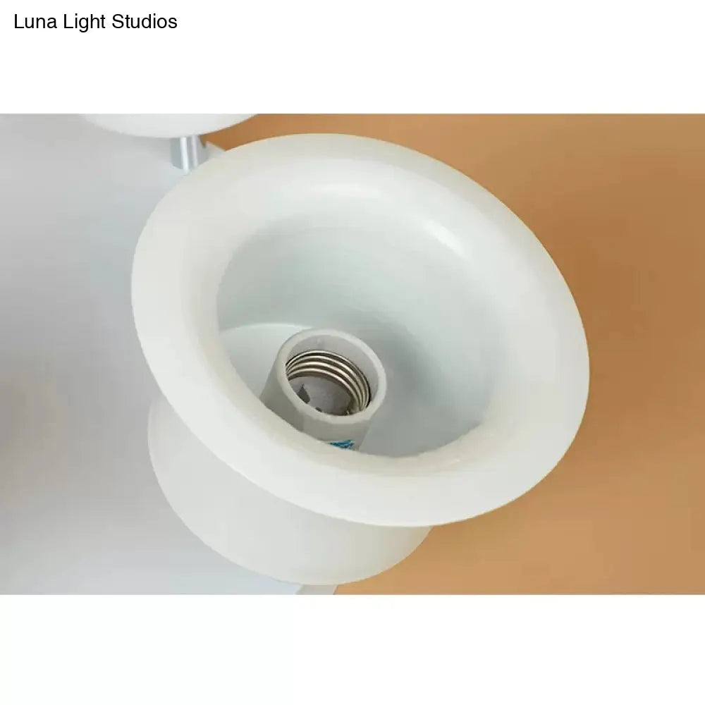 Contemporary Rotatable Ceiling Lamp In White For Boys’ Bedroom