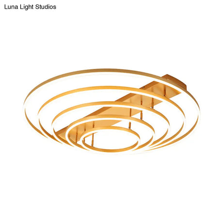 Contemporary Rotatable Led Ceiling Lamp In Black/Gold For Modern Bedrooms