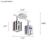 Contemporary Rotatable Rectangular Metal Gallery Ceiling Mount Spotlight With High Brightness