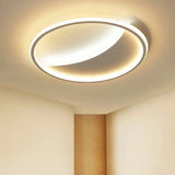Contemporary Round Black Acrylic Led Flush Ceiling Light - Ultrathin & Stylish / Remote Control