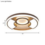 Contemporary Round Flush Mount Led Ceiling Light Fixture - 16’/19.5’ Diameter Warm/White For Bedroom