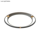 Contemporary Round Metal Bedroom Flush Mount Lighting - 16’/19.5’/23.5’ Wide Led Ceiling