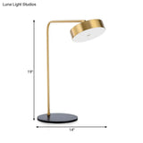 Contemporary Round Shade Desk Lamp - Metallic 1-Light Black/Gold Lighting For Bedroom