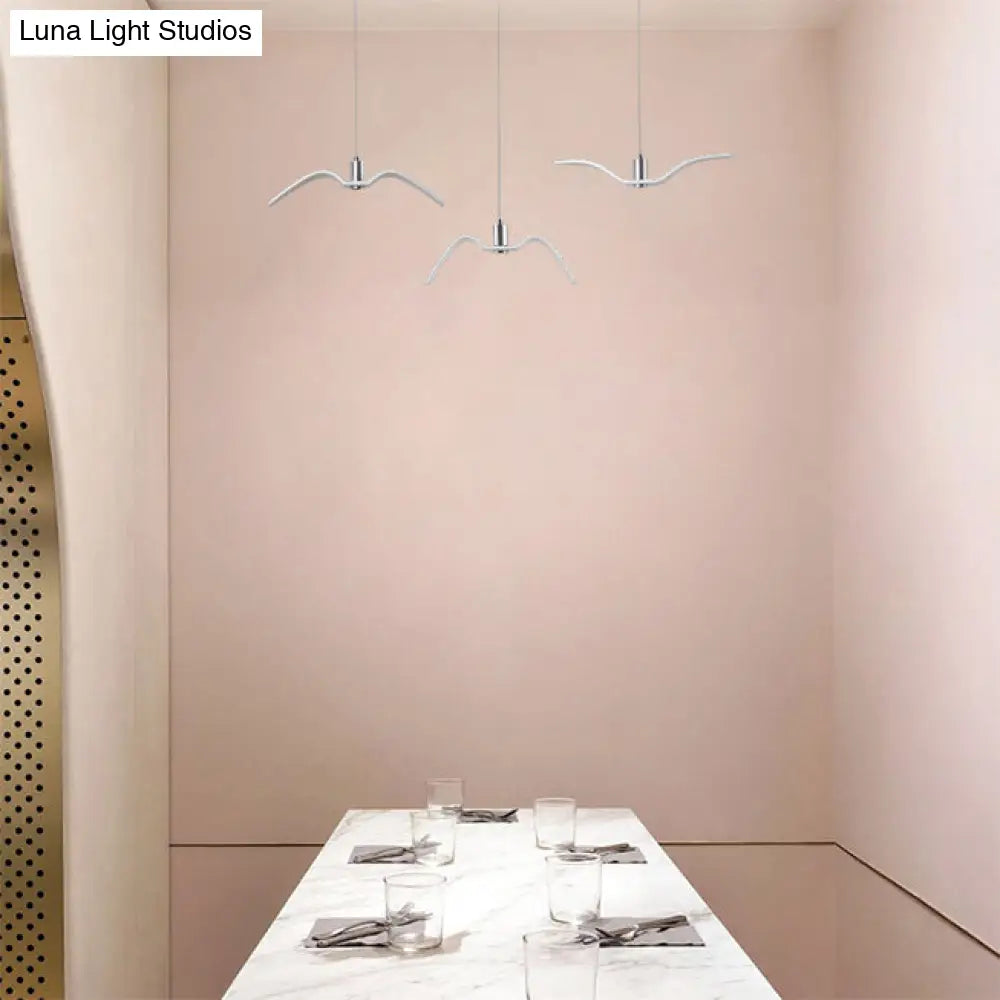 Contemporary Seagull Ceiling Light Fixture - Sleek Metal Pendant Lighting