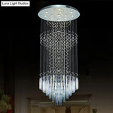 Contemporary Silver Crystal Led Cluster Pendant Light With 13 Heads And Rods