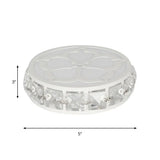 Contemporary Silver Round Crystal Led Flushmount Ceiling Lamp In Warm/White/Multi-Color Light 3 Wide