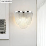 Contemporary Silver Tassels Living Room Metal Sconce - 2-Light Led Wall Lamp Fixture