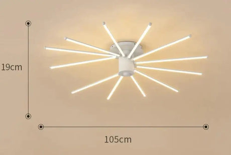Contemporary Simple Creative Living Room Led Revolving Fireworks Ceiling White 12 Stepless