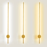 Contemporary Slim Tube Sconce Led Wall Light Fixture For Living Room - Metal Design Gold / Small