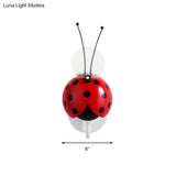 Contemporary Small Red Ladybug Wall Light - Plastic Sconce For Stairs