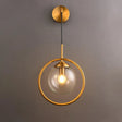 Contemporary Smoke Gray/Clear/Amber Glass Wall Lamp: Single Brass Finish Sconce Light Fixture Clear