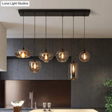 Contemporary Smoked Glass Gray Pendant Light For Dining Room Table