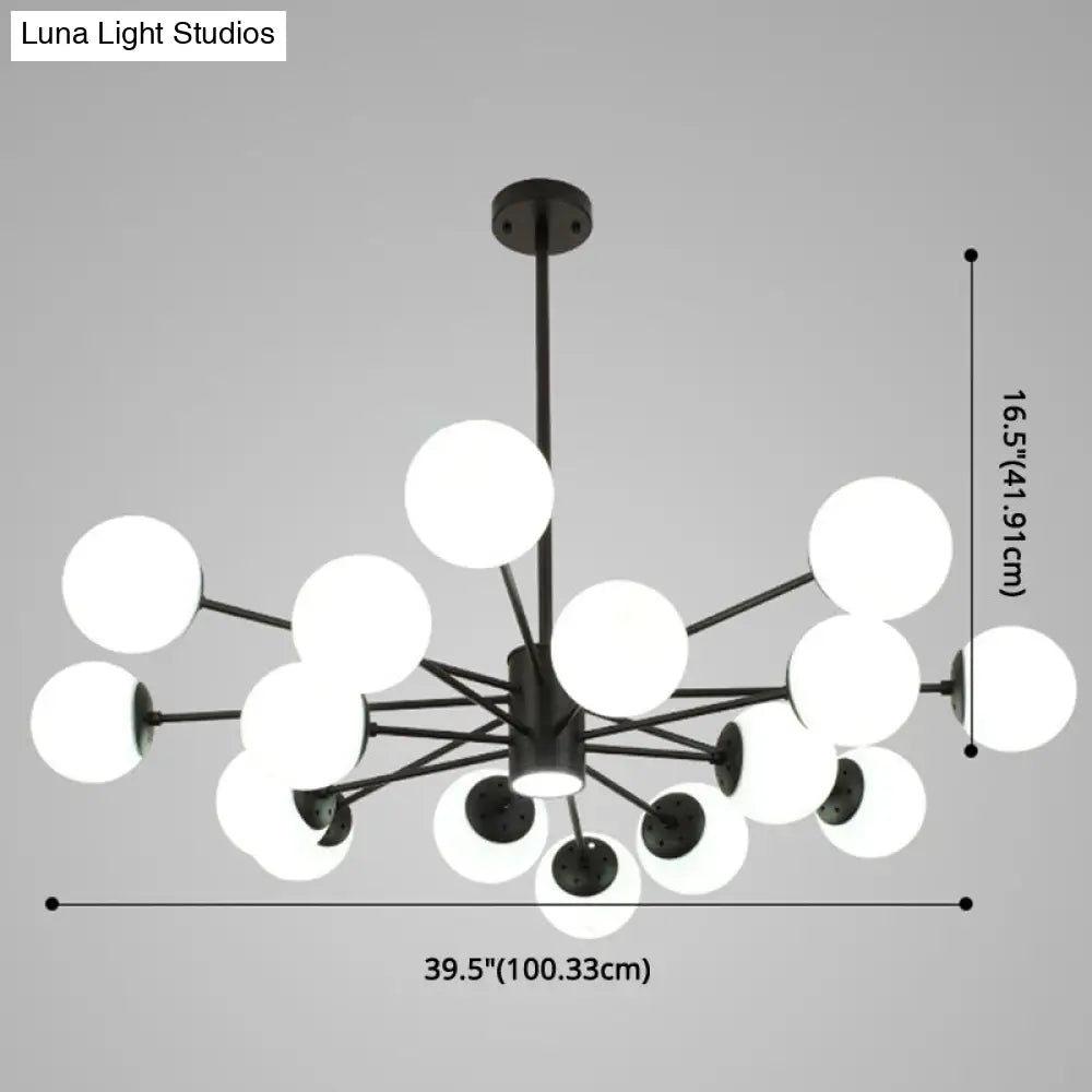 Contemporary Spherical Glass Chandelier Light For Living Room Ceiling