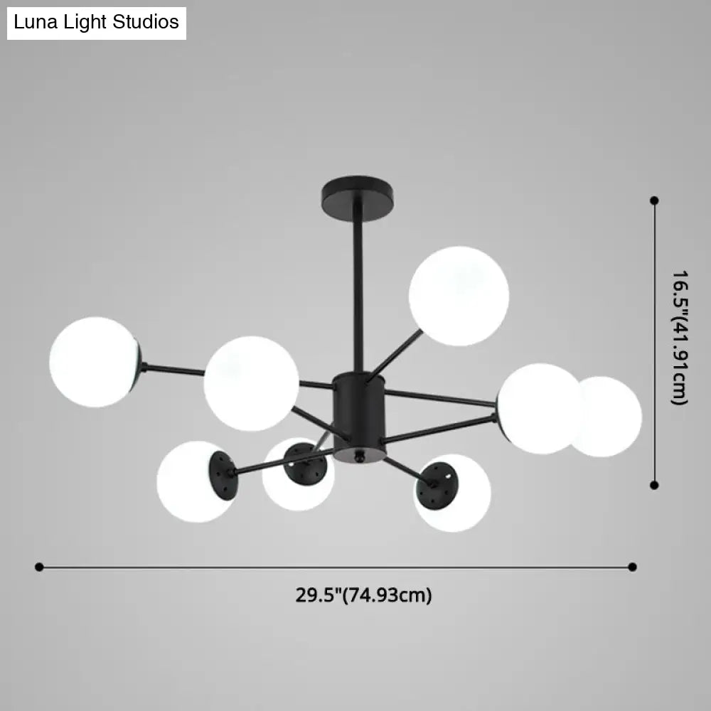 Contemporary Spherical Glass Chandelier Light For Living Room Ceiling