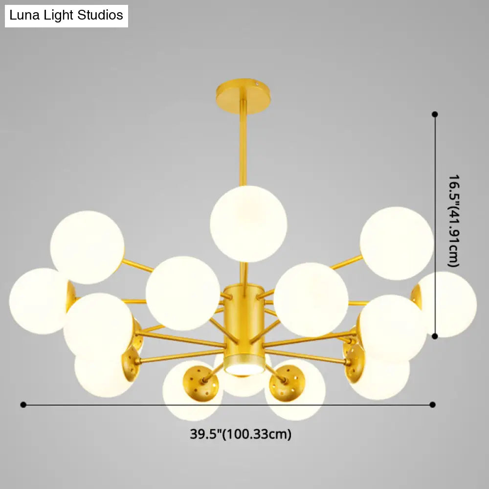 Contemporary Spherical Glass Chandelier Light For Living Room Ceiling