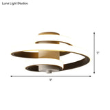 Contemporary Spiral Acrylic Led Ceiling Lamp With Warm/White/3-Color Light - White/Black Flush Mount