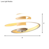 Contemporary Spiral Acrylic Led Ceiling Lamp With Warm/White/3-Color Light - White/Black Flush Mount