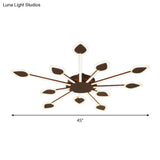 Contemporary Sputnik Flush Light In Brown Acrylic - 5/11 Heads 29.5’/45’ Wide Warm/White Close
