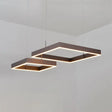 Contemporary Square Led Chandelier Light - Acrylic Brown 2/3 Lights Warm/White Bedroom Ceiling