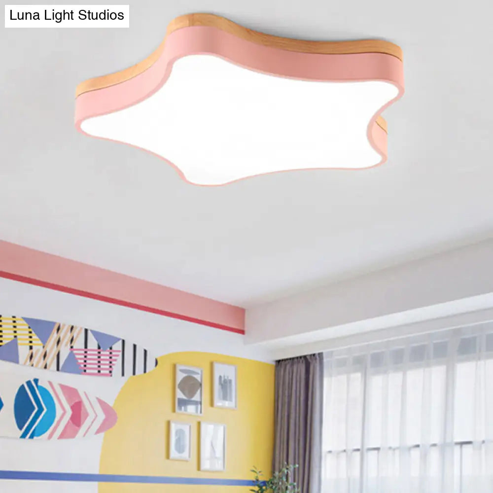 Contemporary Star-Shaped Flush Mount Acrylic Ceiling Light Fixture Pink / 16.5 Warm