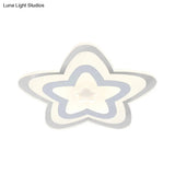 Contemporary Star Slim Led Ceiling Mount Light In White - Perfect For Game Room!