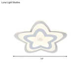 Contemporary Star Slim Led Ceiling Mount Light In White - Perfect For Game Room!