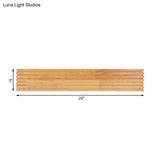 Contemporary Striped Wooden Bedroom Wall Sconce - Wide 1-Head Led Up/Down Light Fixture Beige