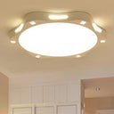 Contemporary Sun - Inspired Led Ceiling Lamp For Child Bedroom In Bright White Acrylic / 19’