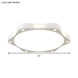 Contemporary Sun - Inspired Led Ceiling Lamp For Child Bedroom In Bright White Acrylic