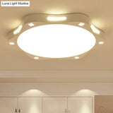 Contemporary Sun - Inspired Led Ceiling Lamp For Child Bedroom In Bright White Acrylic