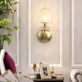 Contemporary Swirl Glass Cone Wall Light With Crystal Deco - Gold