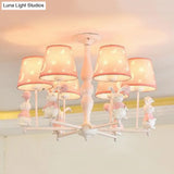 Contemporary Tapered Shade Hanging Ceiling Lamp - Stylish Fabric Light Fixture For Bedroom