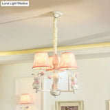 Contemporary Tapered Shade Hanging Ceiling Lamp - Stylish Fabric Light Fixture For Bedroom