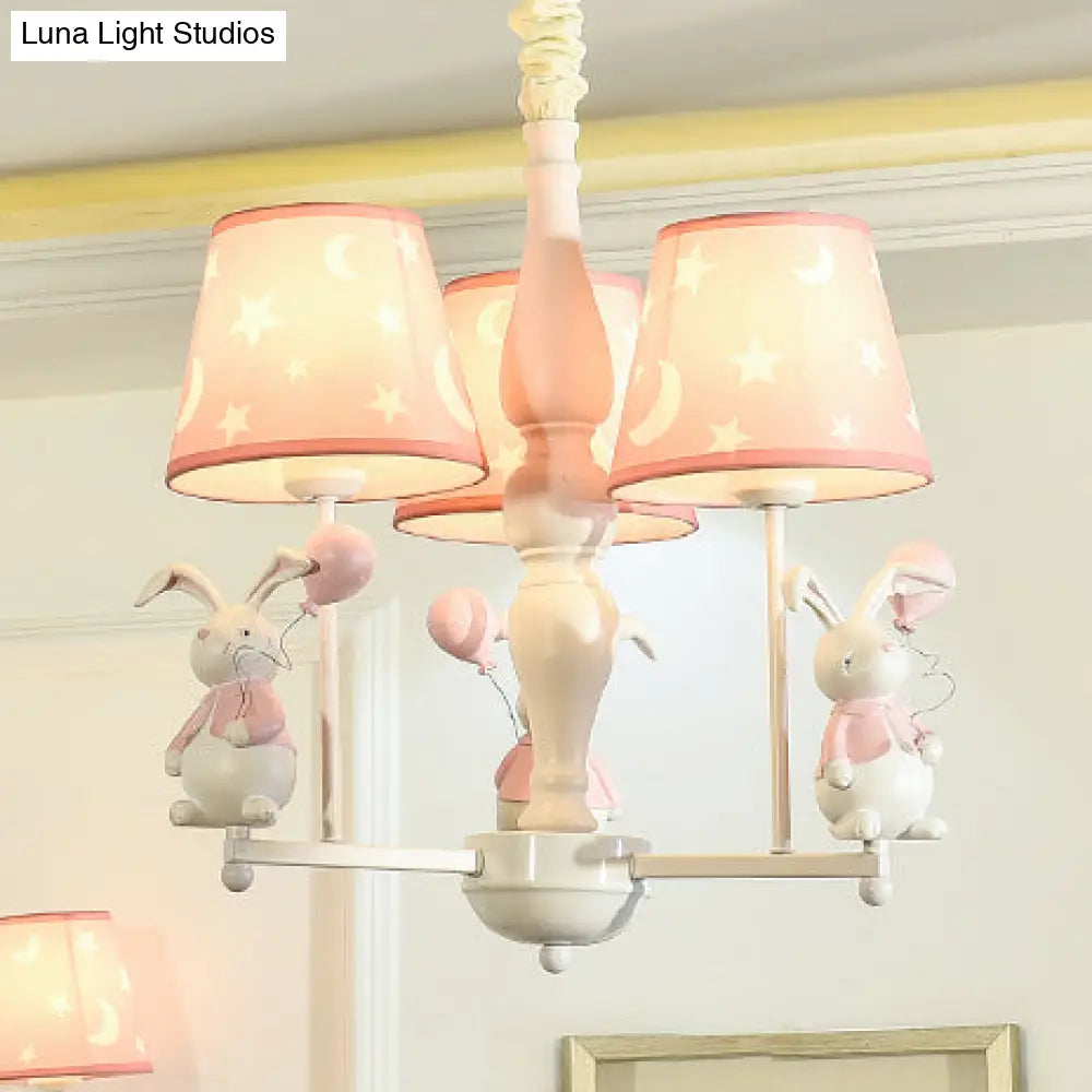 Contemporary Tapered Shade Hanging Ceiling Lamp - Stylish Fabric Light Fixture For Bedroom