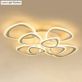Contemporary Triangle Led Flush Mount Light For Living Room Ceiling In White Acrylic