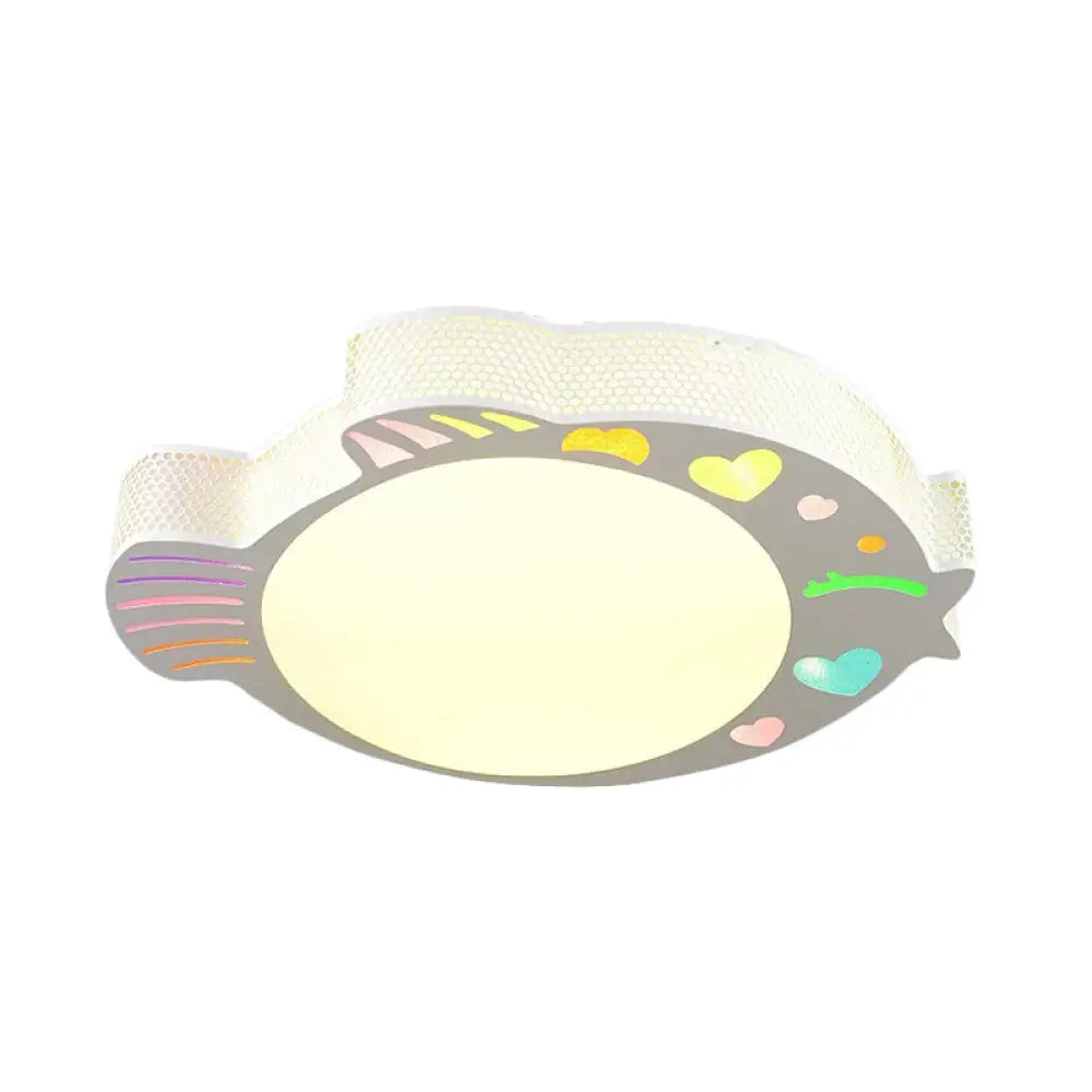 Contemporary Turbot Shaped Ceiling Mounted Led Flushmount - Acrylic White Warm/White Light Bedroom