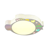 Contemporary Turbot Shaped Ceiling Mounted Led Flushmount - Acrylic White Warm/White Light Bedroom